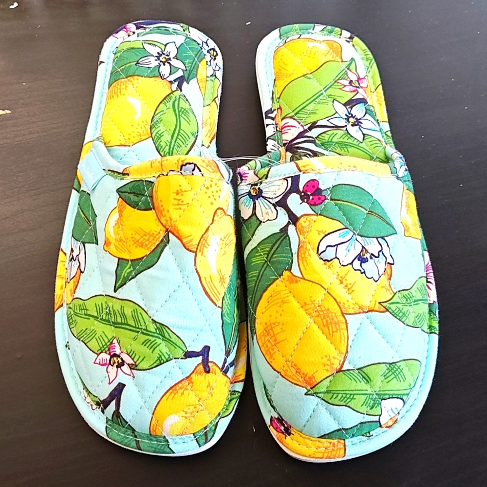 Vera Bradley Lemon Grove Travel Slippers